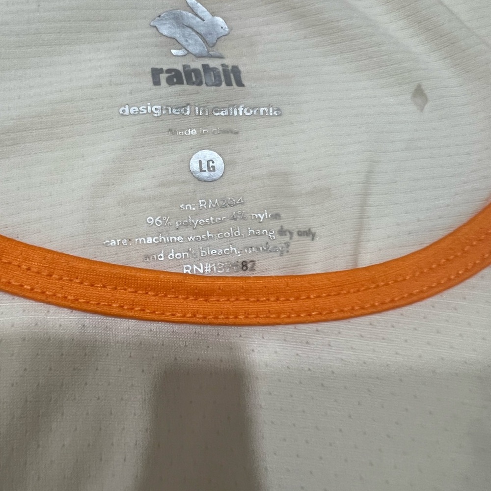 Rabbit Men's Cream and Blue Athletic Tank Top - Picture 6 of 6